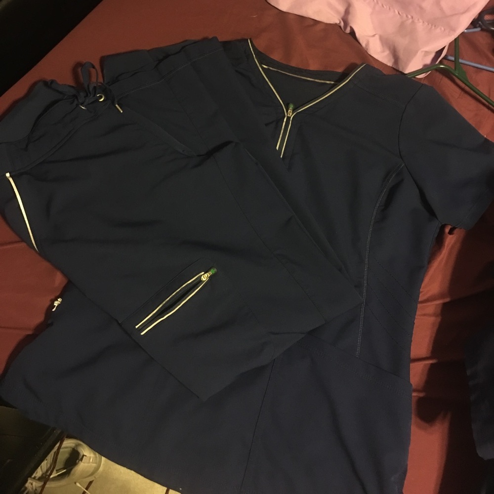 Navy blue Healing Hands 360 scrubs